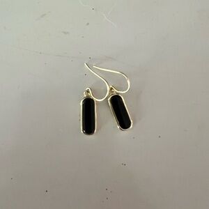 Elegant Black and Gold Drop Earrings | 14kg dipped belks